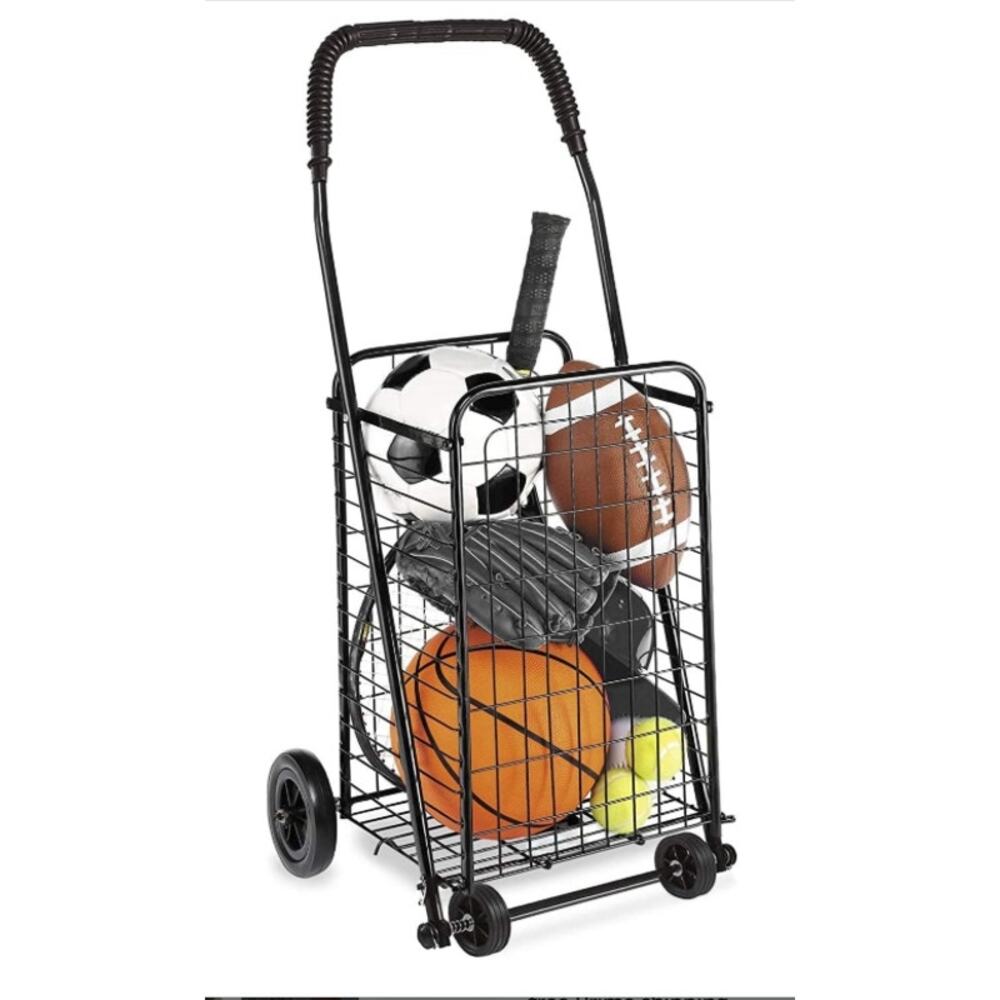 DMI Utility Cart w/ Wheels Foldable Grocery Laundry Shopping Cart Black